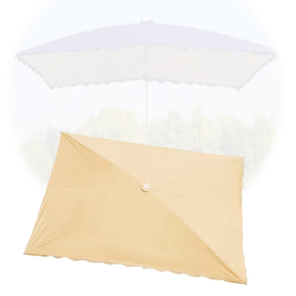 ksxnkhk Replacement Canopy Rectangular Offset Parasol 300x200cm Garden Awning 6 Ribs Khaki
