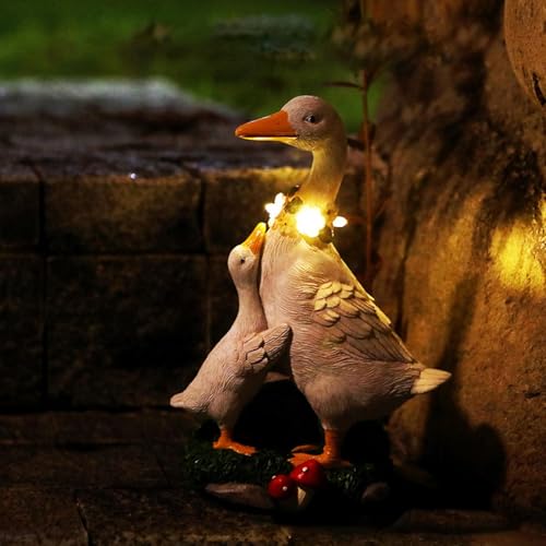 Statue d'oie lumineuse en résine, le cadeau idéal pour embellir un jardin - 4