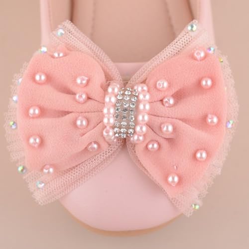 Dress Shoes for Girls Bow Flower Girl Mary Jane Flat Comfortable Soft Sole Dress Shoes for Wedding Party4