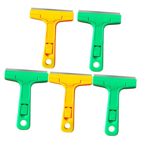 Yardenfun 5 piezas Raspador de Vidrio Multifunción con Mango Plástico Antideslizante para Limpieza de Lechada Azulejos Tapiz y Manchas Paredes y Colores Aleatorios Color Color Aleatorio