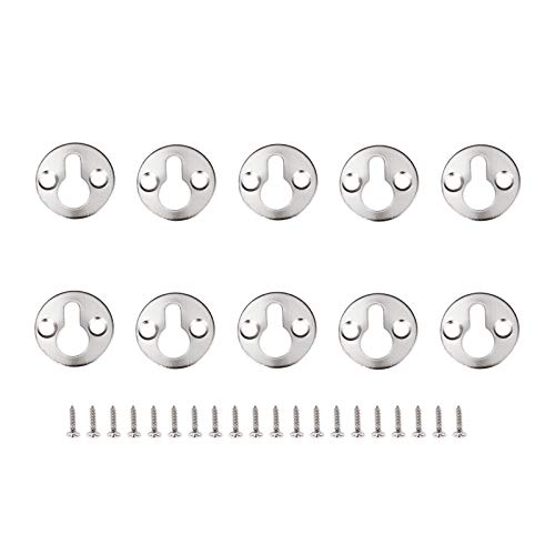 Image of 10Pcs Metal Round Wall Hanging Painting Picture Photo Mirror Frame Hooks Hanger with Screws Furniture Hardware 25mm