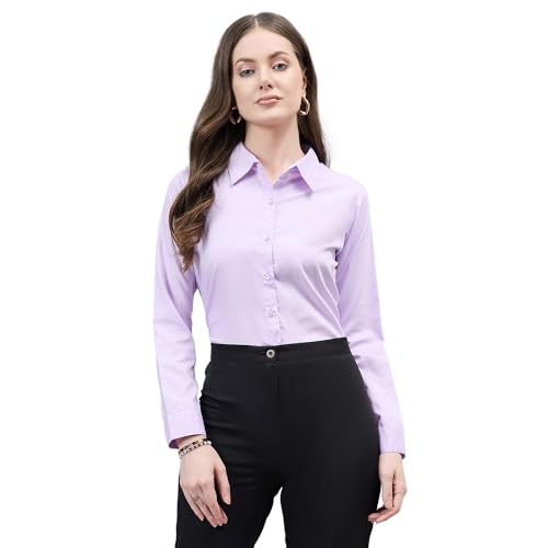 Image of Style Quotient Women Solid Chambrey Regular Formal Shirt