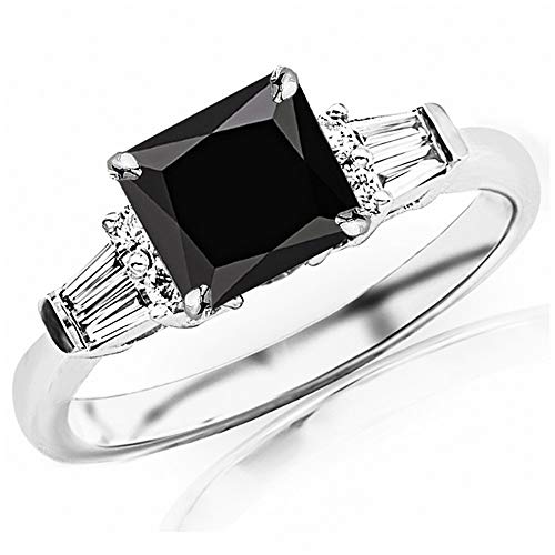 Houston Diamond District Ring With Princess Cut Black Diamond