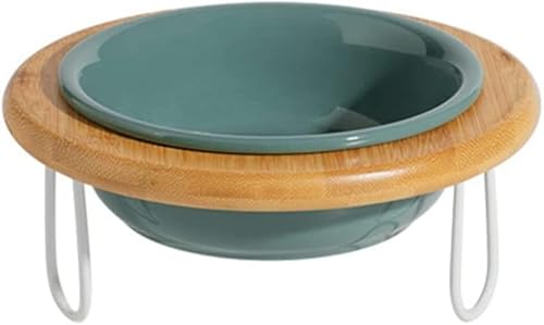 FUKUKOME 傾き セラミック ネコボウル 猫食器 餌やり 水やり用品 えさ皿 陶器 ペットボウルスタンドセット スタンド付きボウル ノルディック系 オシャレ 覆しない 頸椎保護 大容量 ねこ給食 中小型犬用 犬食器 陶製ボウル 12.5CM/300M