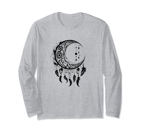 Dream catcher, moon, Wicca, gothic, boho, protection, charm Long Sleeve