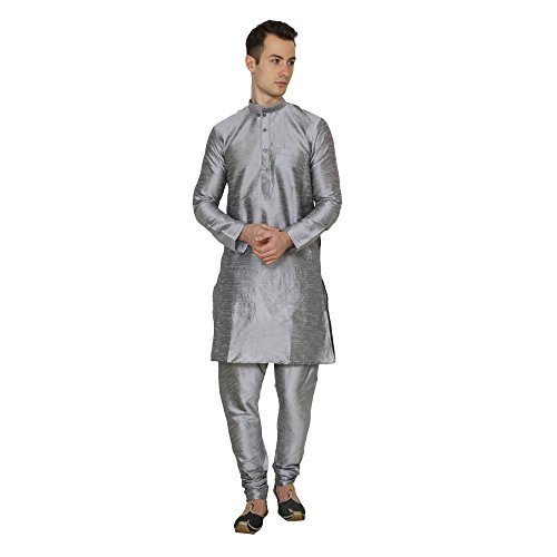 Image of Royal Kurta Men's Cotton Silk Plain Solid Long Only Kurta