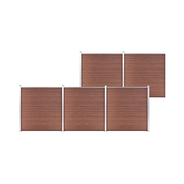 vidaXL Gartenzaun WPC Sichtschutzzaun Lamellenzaun Windschutz Sichtschutz Zaun Steckzaun Systemzaun Garten 872x186cm…