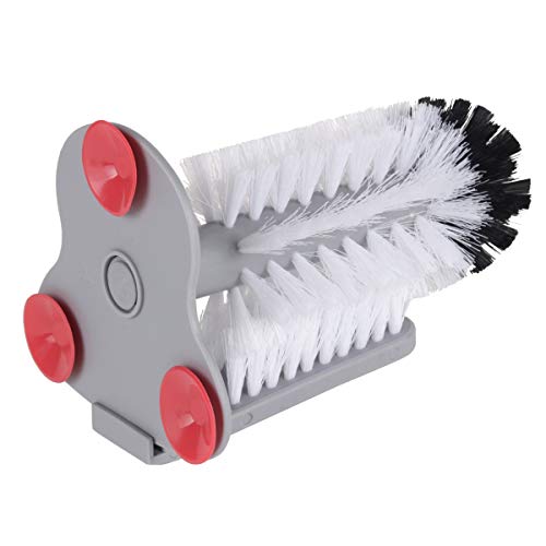 White Double Side Bar Glass Brush Washer Cleaner With Suction Base, Cups Mug Decanters Jugs Cleaning Kitchen Tools #TOP4
