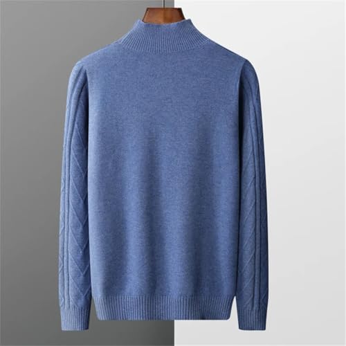 Dcvmvmn Men's Autumn Winter Wool Breathable Sweater Half High Collar Pullover2