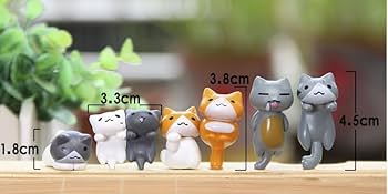 猫の置物　７点 Amazon.co.jp: 猫の置物 7匹セット 玄関インテリア 招き猫風