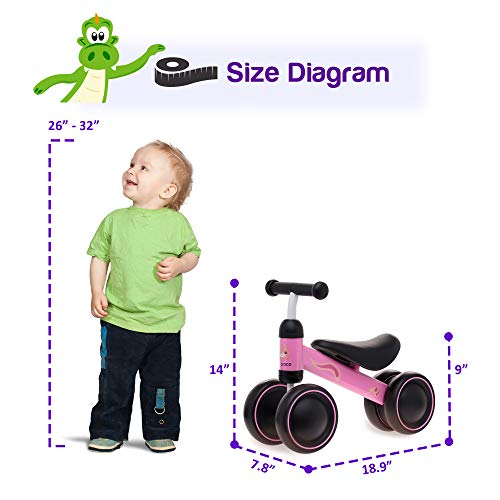 Image of Baby Balance Bike for 1 Year Old Boys and Girls, 12-24 Month Toddler Bikes. Best Gift Toy for First Birthday.