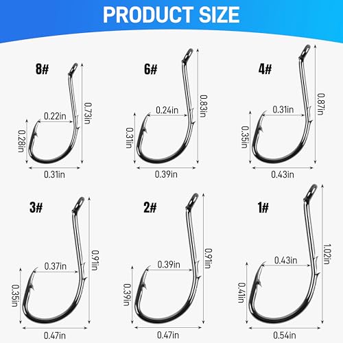 image for AGOOL Octopus Baitholder Fishing Hooks Sharp Barbed Beak Circle Hooks 