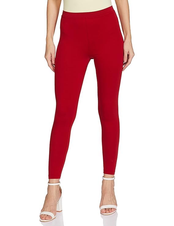 Aishwarya Women's Cotton Full Length Leggings | Ultra-Soft Stretchable Slim Fit Bottom Wear | Comfortable Casual Leggings for Women & Girls | Red | XL-image-13