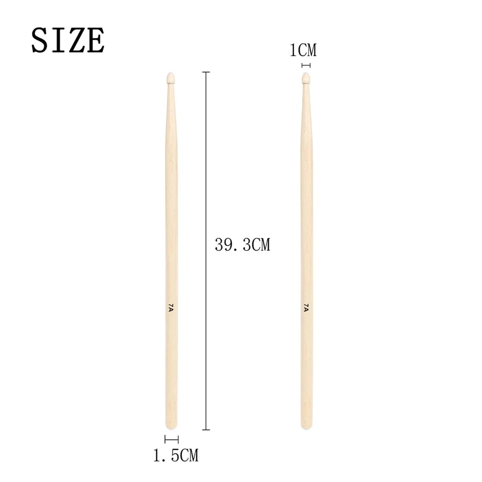 12 pares de baquetas 7A, accesorios de percusión de madera profesionales for bateristas