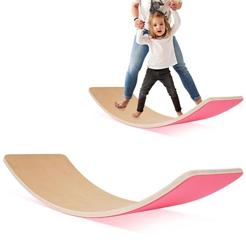 Balance Board, 32 Inch Wooden Wobble Board, Montessori Rocker Yog...
