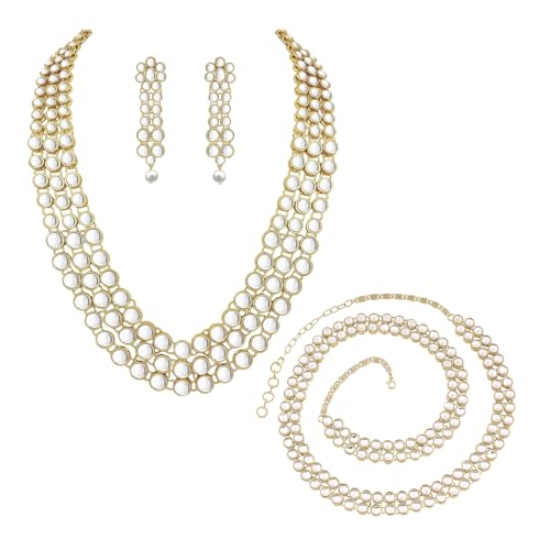 Image of Peora Anuskha Sharma Inspired Kundan Necklace & Jewelry Set Gift For Women