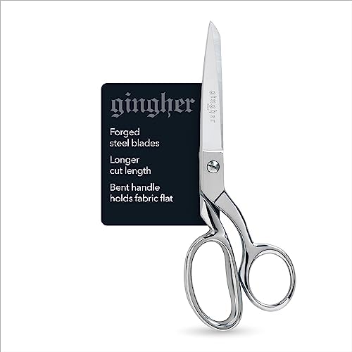 Gingher Dressmaker's Fabric Scissors - 8" Stainless Steel Shears - Sharp Knife Edge Fabric Scissors with Protective Sheath