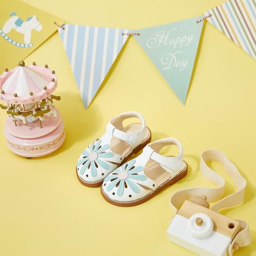 Image of Otter MOMO Girls Open Toe Princess Flat Sandals with Comfort Sole Summer Sandals