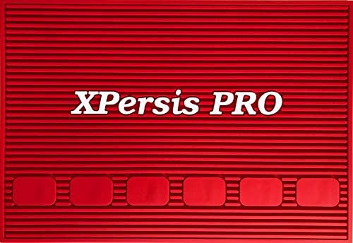 PRO Magnetic Barber Station Mat Anti-skid Silicone Great For Barbers (Red)