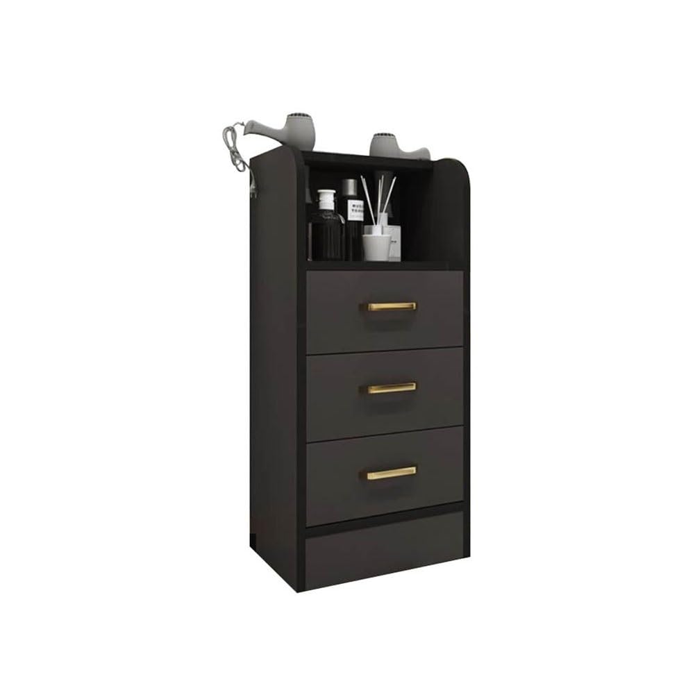 JKJZSALJ Salon Stations Storage Cabinet Barber Stations Storage Cabinet Salon Station Cart For Hair Stylist With Tool Drawers For Barber Shops,Black,35x30x80cm