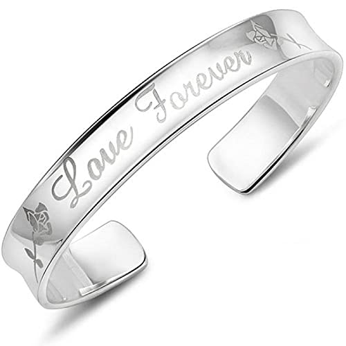 Brazalete abierto de mujer con diseño de amor pulido HYJYGX para fiesta