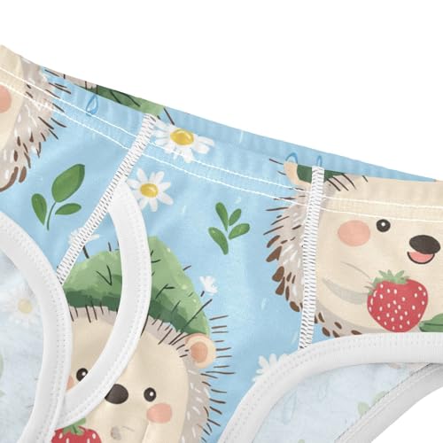 Wusikd Cute Hedgehog Boys' Underwear Cotton Green Leaf Boys Briefs Soft Toddler Underwear 2T4