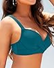 Women Underwire Bikini Top - Push Up Swim Top Only Bra Padded Swimsuit Tops 2025 Bathing Suit Tops, Dark Green, Large #4