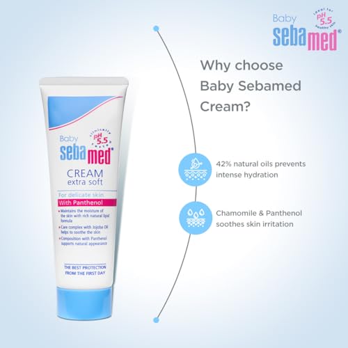 Image of Sebamed Baby Cream Extra Soft|pH 5.5|Ideal for Dry Skin|50 ml (Pack of 6)