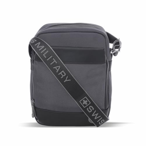 Image of SWISS MILITARY Black Gold Collection Popper Sling Bag, Stylish Crossbody Bag with Adjustable Strap, Organizer Compartments, PU Trim, Magnetic Quick-Access Pocket, Key Holder, 5L Unisex
