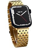 Watch Bands for Apple Watch 38mm 40mm 41mm 42mm 44mm 45mm for Women, Dressy Seven-link Bands for App