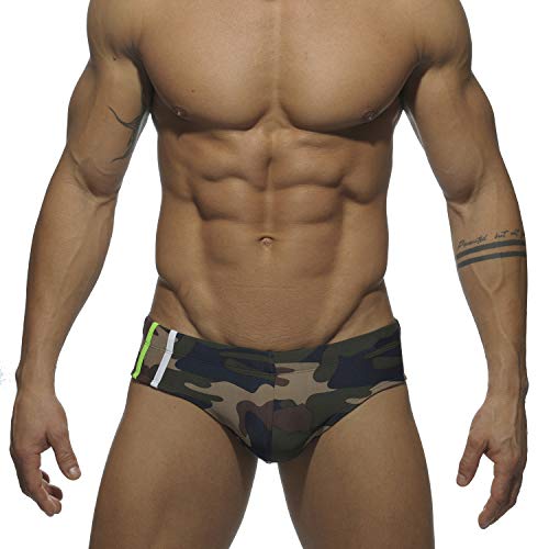 Men's Water Sport Swim Briefs Camouflage Sexy Tight Swimming Trunk