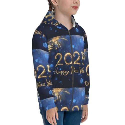 Happy New Year 2025 Kids Pullover Hoodies Boys Zip Up Sweatshirts Girls Athletic Clothes with Pocket4