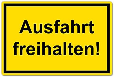 Ausfahrt freihalten Schild 20 x 30 cm aus stabiler PVC Hartschaumplatte 3mm mit UV-Schutz von STROBO