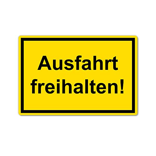 STROBO Ausfahrt freihalten Hinweisschild | Stabile 3mm Hartschaumplatte als 30x20cm Schild mit UV-Schutz für den Außenbereich