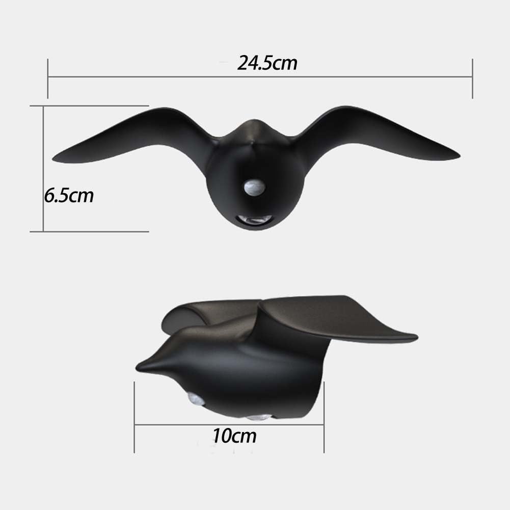 2 Stück Akku Außen Lampe Wandleuchte mit Bewegungsmelder und IP44 Wasserdicht Wandlampe Ohne Stromanschluss Dimmbar Wandlampen Kabellos Innen Wandbeleuchtung Magnetische Möwe Outdoor Leuchte Wand