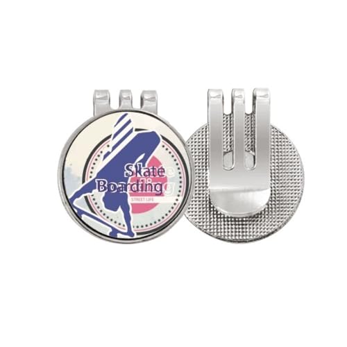 Marcador de pelota de golf esmaltado con diseño artístico y clip magnético