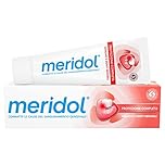 Meridol Dentifricio Protezione Completa con ingrediente antibatterico, lenisce le gengive irritate e i denti sensibili. Combatte i batteri della placca e previene il sanguinamento gengivale 75ml