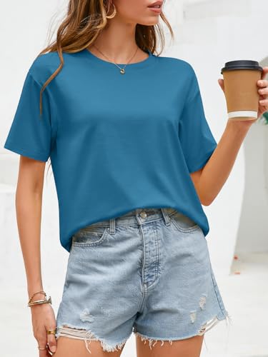 Image of UNCLECAT Womens Short Sleeve Crop Tops Summer Basic Cropped T Shirts