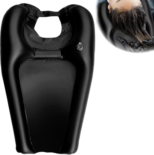 KRLZ Inflatable Shampoo Bowl, Portable Hair Washing Tray for Bedside and in Bed, Lightweight Shampoo Basin for Elderly, Disabled, Pregnant, Injured, Bedridden, Handicap, Lightweight Hair Washing Sink