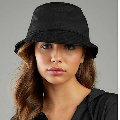 Sydbecs Bucket Hat For Women Men, Reversible Cotton Summer Sun Beach Cap Solid Color Style (Black) #TOP6