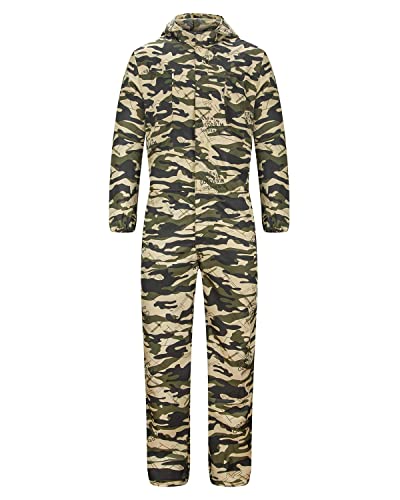 Yukirtiq Mono de Trabajo para Hombre Mono Competicion Coche Traje de Mecánico Manga Larga Mono de Mecanico Ropa Mono de Trabajo Capucha, Camuflaje, M
