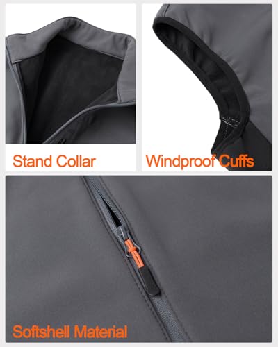 Chaleco softshell contra el frío para hombre con forro polar interior transpirable 6