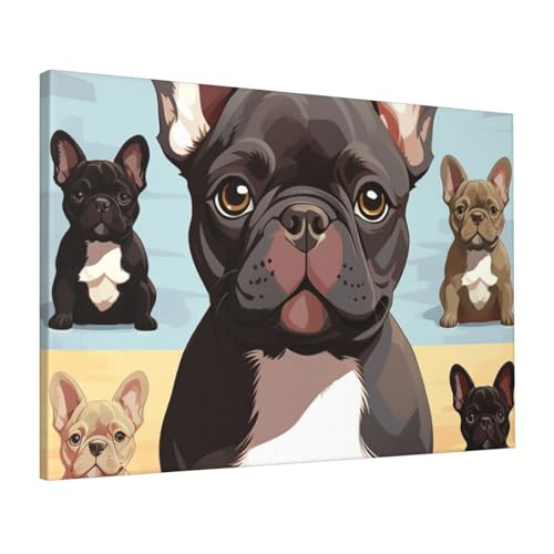 Tableau bouledogue français pour créer une ambiance cosy dans la chambre