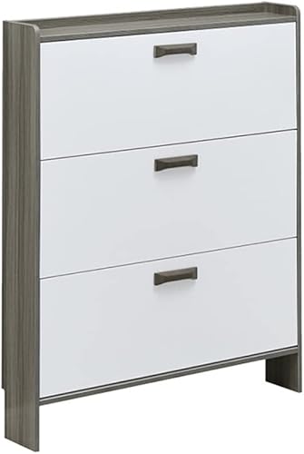 Armarios de almacenamiento de zapatos moderno armario de almacenamiento de zapatos estrecho de 3 niveles para entrada zapatero oculto con puertas