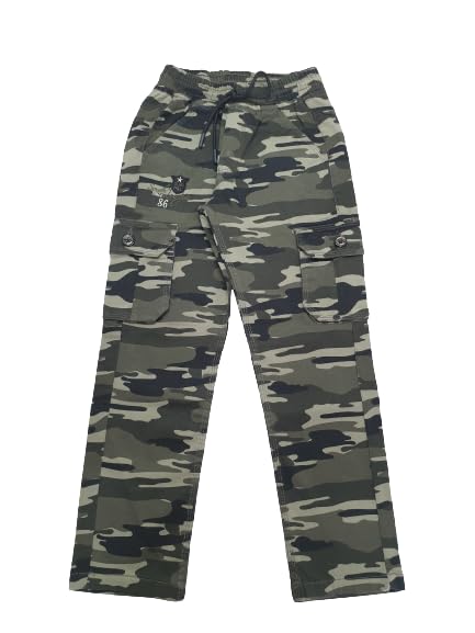 Image of Army Jogger for Boys, Casual Jogger Sweatpants, Kids Slim Fit Pull-on Drawstring Youth Camouflage Cargo Joggers, Military Style Stretchable Trackpants