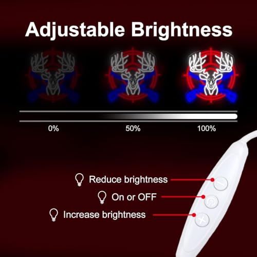Image of Hunting Deer Neon Sign Deer Led Light Wildlife Animal Room Decor | USB Powered Dimmable Wall Art Gift for Animal Lover Home Decoration 16.5 inchx16.5 inch
