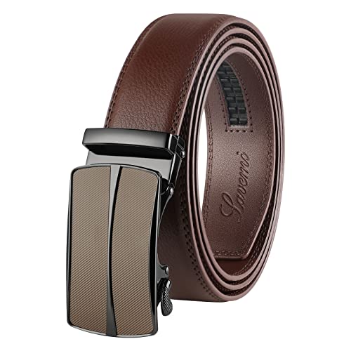 Image of Lavemi Men's Real Leather Ratchet Dress Belt with Automatic Buckle,Elegant Gift Box