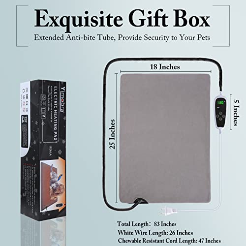 Yimobra Pet Heating Pad, Heating Film Technology Make Temperature More Evenly, 1-24H Customize Timer And 80-130°F Temperature Set Electric Pads For Dogs Cats, Easy To Disassemble And Clean, 25"X17.8" #TOP6