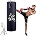 YZBBSH Sacco da Boxe,Bambini Adulto Sacchi da Boxe Kit da Boxe con Catena in Metallo e Gancio, per MMA Muay Thai Kick Boxing 60CM/ 80CM/ 100CM/ 120CM/ 150CM (Nessun Riempitivo),Nero,120cm