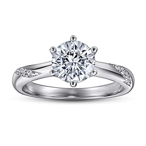 Bague 6 griffes argent véritable femme alliance solitaire classique